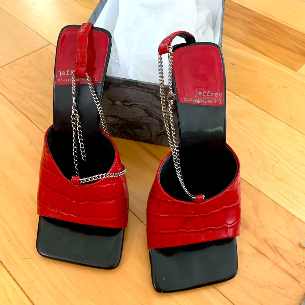 Red croc heel Jeffrey Campbell